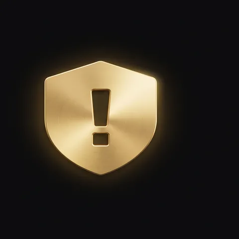 Gold warning shield icon